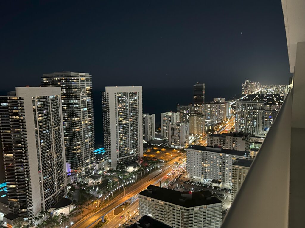 Image of Hollywood Beach at night