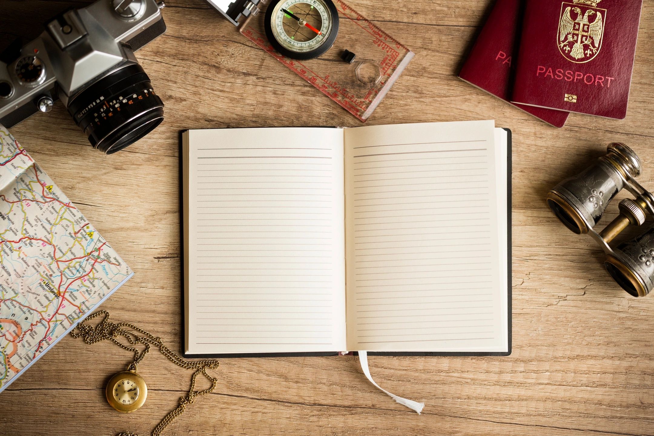 Open notebook to plan your travel